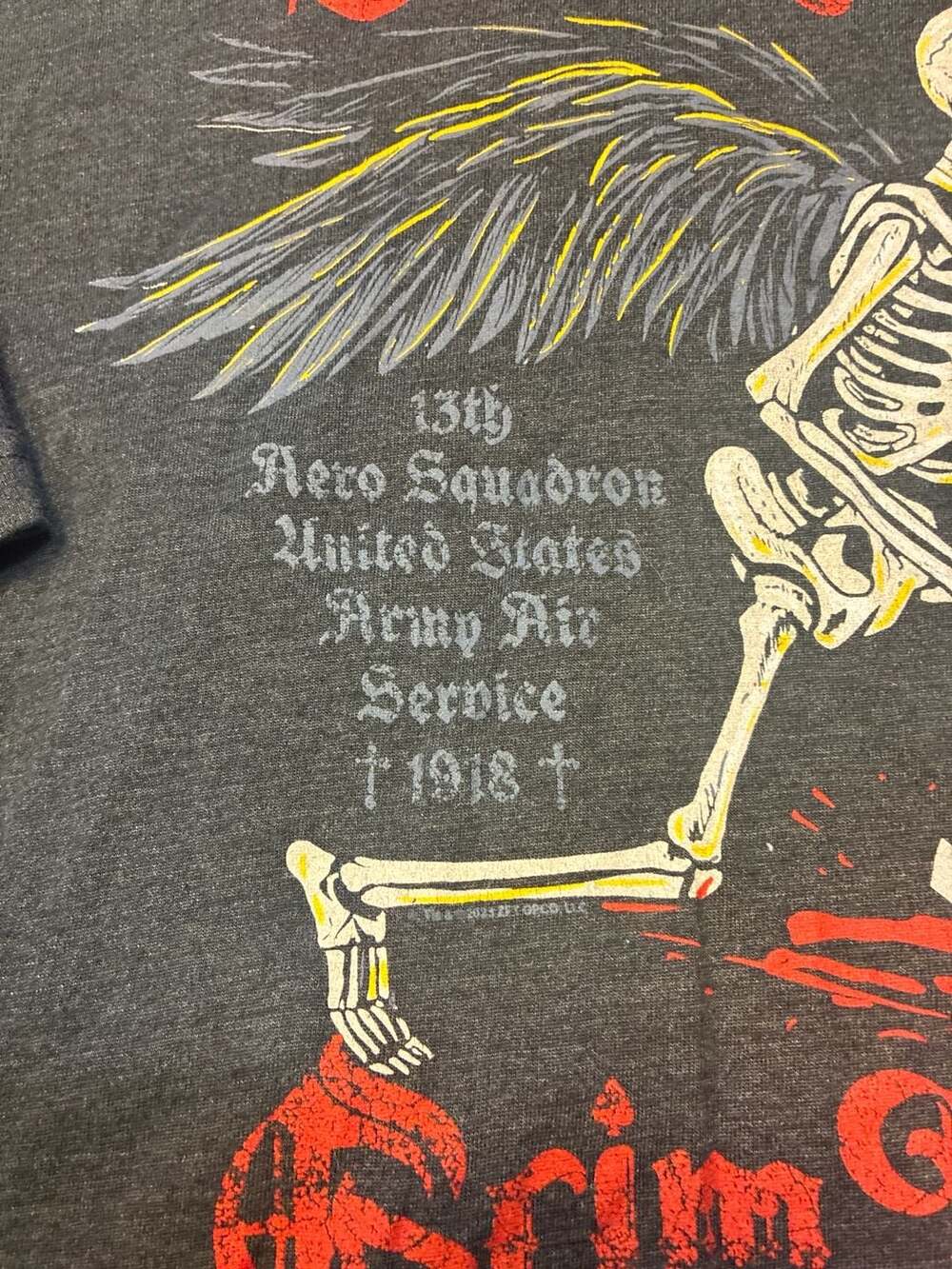 Zero Foxtrot The Devil's Own Grim Reapers 13th Aero Squadron T-Shirt 3XL - Picture 5 of 9